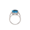 14k White Gold Swiss Blue Topaz & 1/4 CTW Diamond Ring, Size 7