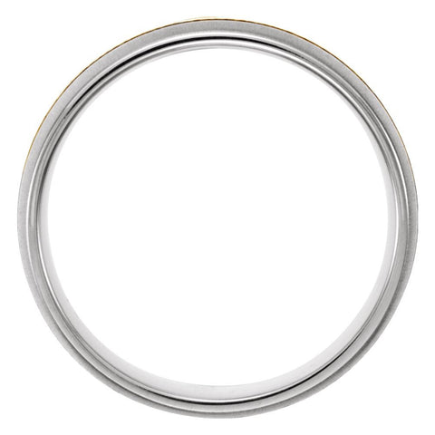 14K White & Yellow Gold 8mm Band Size 11