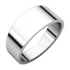 08.00 mm Flat Tapered Band in 14K White Gold ( Size 10 )