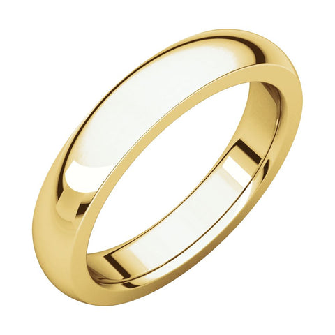 10k Yellow Gold 4mm Heavy Comfort Fit Band, Size 5