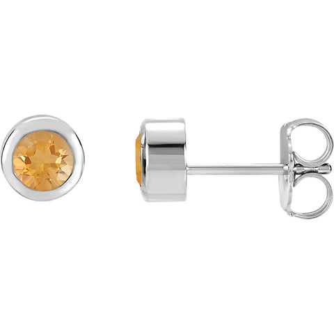 Sterling Silver Imitation Citrine Earrings
