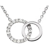 14k White Gold 0.06 ctw. Diamond Circle 18-inch Necklace