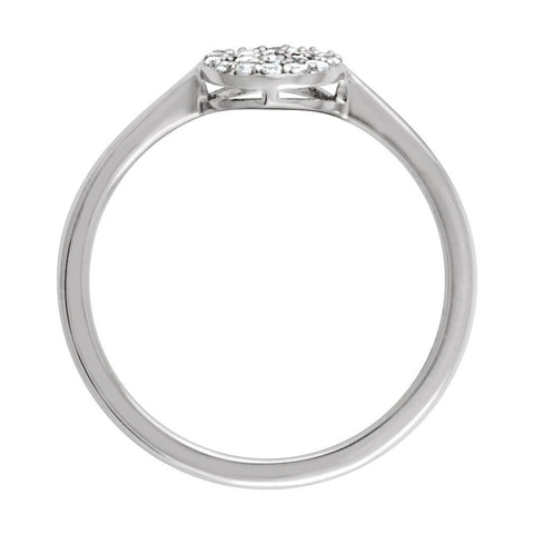 14k White Gold 1/5 CTW Diamond Cluster Ring, Size 7