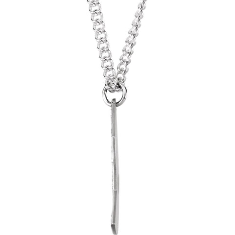 14k White Gold Miz Pah Coin Left Pendant