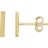 14k Yellow Gold Vertical Bar Earrings