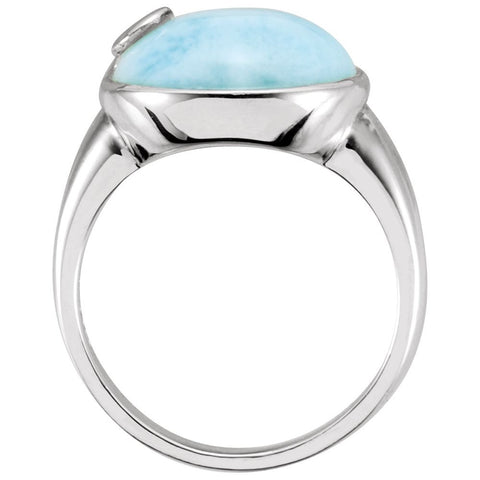 Sterling Silver Larimar Ring Size 7