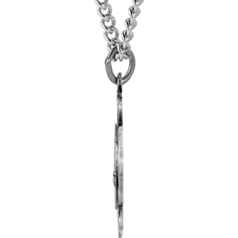 Sterling Silver 25.25mm St. Florian 24" Necklace