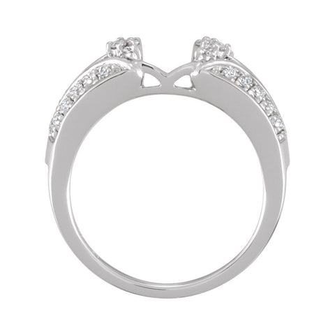 14k White Gold 1/4 CTW Diamond Ring Wrap, Size 7