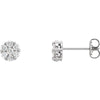 14K White Gold 1/2 CTW Diamond Cluster Earrings