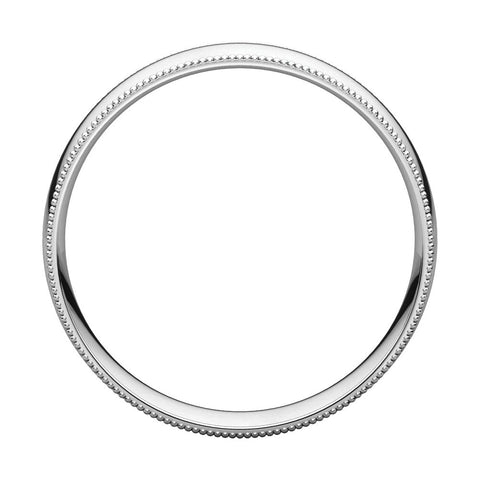 14k White Gold 5mm Light Comfort Fit Milgrain Band , Size 10.5