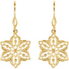 14k White Gold 35x18.75mm Decorative Dangle Earrings