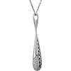 14k White Gold 1/5 CTW Diamond Teardrop 18" Necklace