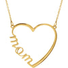 14k Yellow Gold "Mom" Heart 17-inch Necklace