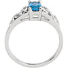 14k White Gold December Imitation Birthstone Ring , Size 5