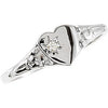 Kids' Heart With Diamond Ring in 14K White Gold (Size 3)