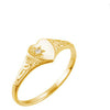 Kid's Heart with Diamond Ring in 14k Yellow Gold ( Size 3 )