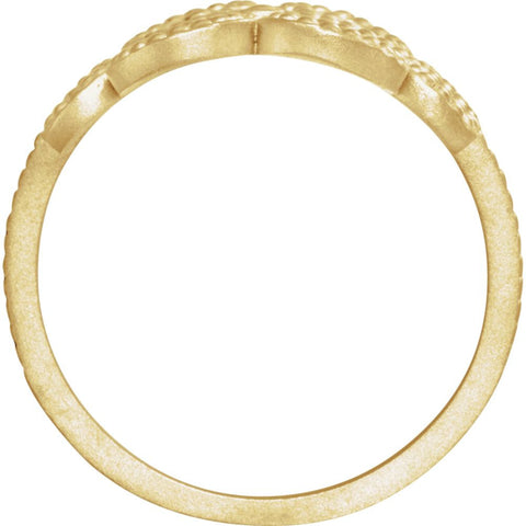 14k Yellow Gold Granulated Metal Ring, Size 7