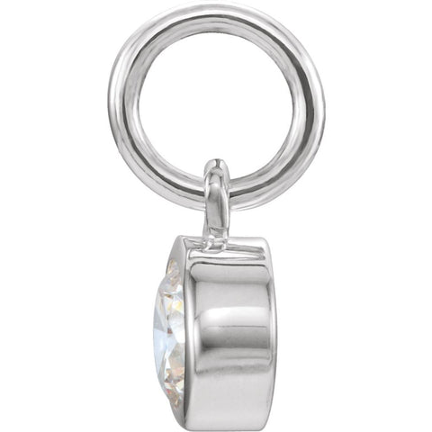 Sterling Silver Imitation Diamond Birthstone Charm
