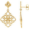 Pair of Decorative Dangle Earrings in 14k Yellow Gold