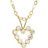 Kid's CZ Heart Necklace with 15.00 Chain in 14k Yellow Gold