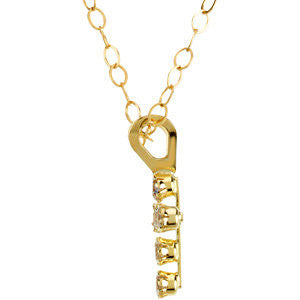 14k Yellow Gold Youth Cubic Zirconia Cross 15" Necklace