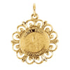 18.5 mm Round Matka Boska Pendant Medal in 14K Yellow Gold