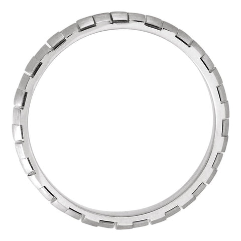 14k White Gold 5mm Patterned Band Size 11