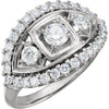 1 1/3 CTTW Bridal Anniversary Band in 14k White Gold ( Size 6 )