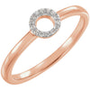 14k Rose Gold 0.06 ctw. Diamond Circle Stackable Ring, Size 7
