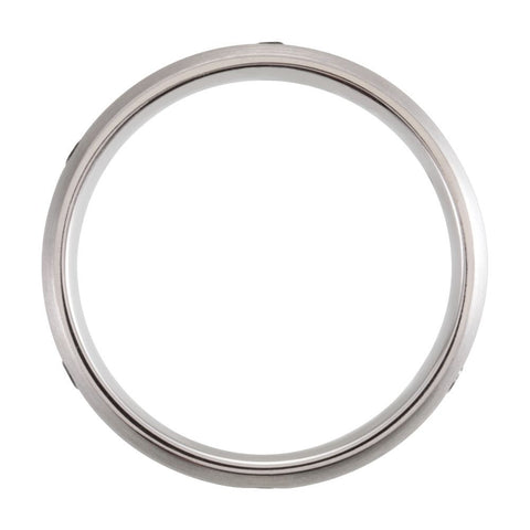 Sterling Silver 6mm 1/3 CTW Black Diamond Band Size 10