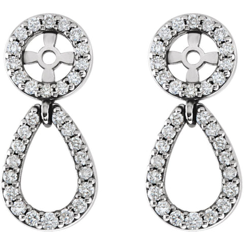 14k White Gold 1/3 CTW Diamond Earring Jackets