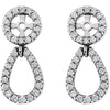14k White Gold 1/3 CTW Diamond Earring Jackets