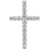 14K White Gold 1/4 CTW Petite Diamond Cross Pendant