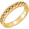 14k Yellow Gold 1.3mm Ruby Stackable Ring, Size 7