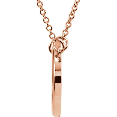 14k Rose Gold Horizontal Oval 16" Necklace
