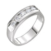 3/4 CTTW Men's Diamond Ring in 14k White Gold (Size 10 )