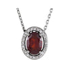 14K White Gold Mozambique Garnet & 0.05 CTW Diamond 16-Inch Necklace