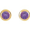 14k Yellow Gold Amethyst Earrings
