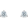 14k White Gold 5.75mm Cubic Zirconia Round 3-Prong Stud Earrings