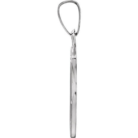 14k White Gold 15mm Round St. Joseph Medal