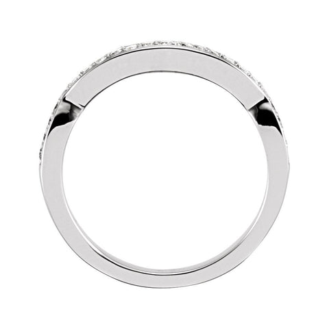14k White Gold Twist-Style Engagement Ring or Band, Size 7