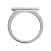 14k White Gold Bar Ring, Size 7