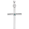 14k White Gold Alexandrite Cross 22.6x11.4mm Pendant