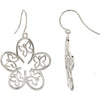 Pair of Precious Metal Fashion Butterfly and Floral Earrings in 14k White Gold