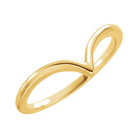 14k Yellow Gold "V" Ring, Size 7