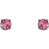 Sterling Silver Imitation Pink Tourmaline Youth Earrings