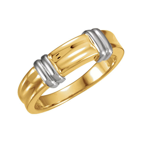 14k White Gold 7mm Ladies Duo Band, Size 7