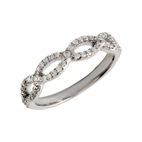 14k White Gold 1/4 CTW Diamond Band, Size 7