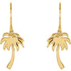 14k Yellow Gold Petite Palm Tree Earrings