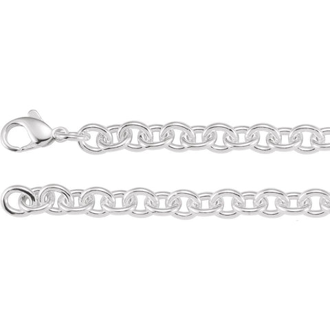Sterling Silver 7.75mm Cable Bracelet